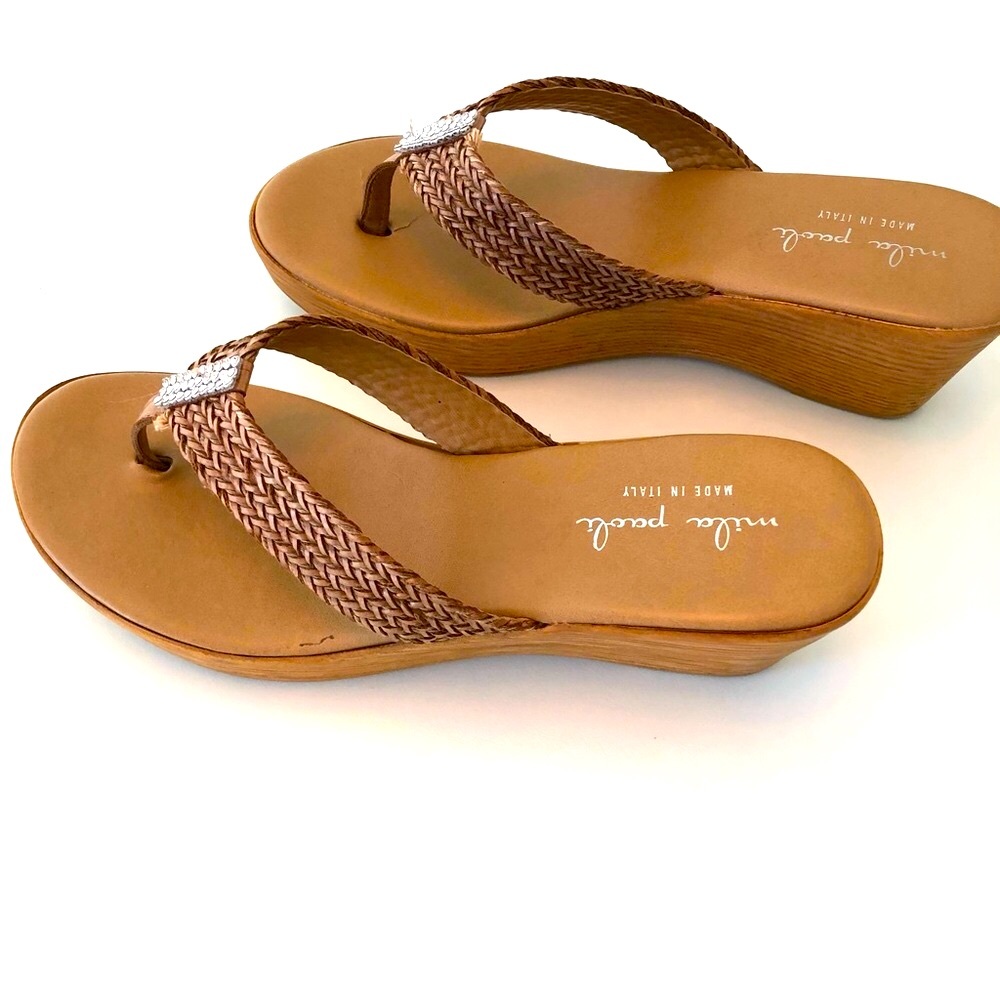 Mila Paoli Brown Woven Sandals